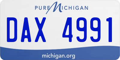 MI license plate DAX4991