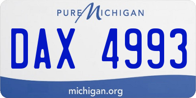 MI license plate DAX4993