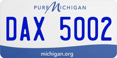 MI license plate DAX5002