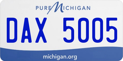 MI license plate DAX5005