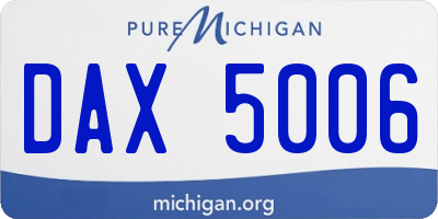 MI license plate DAX5006