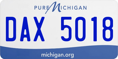 MI license plate DAX5018