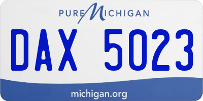 MI license plate DAX5023