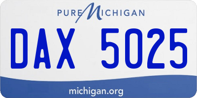MI license plate DAX5025
