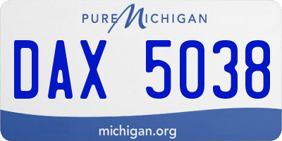 MI license plate DAX5038