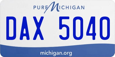 MI license plate DAX5040