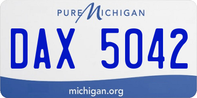 MI license plate DAX5042