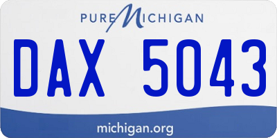 MI license plate DAX5043