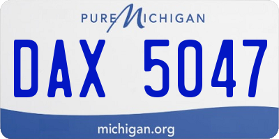 MI license plate DAX5047