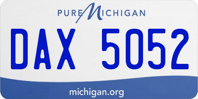 MI license plate DAX5052