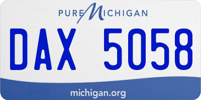 MI license plate DAX5058