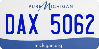 MI license plate DAX5062