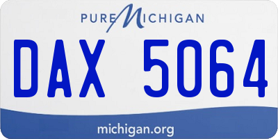 MI license plate DAX5064