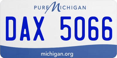 MI license plate DAX5066