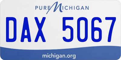 MI license plate DAX5067