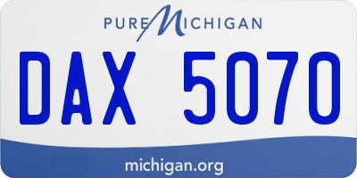 MI license plate DAX5070