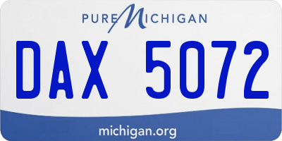 MI license plate DAX5072