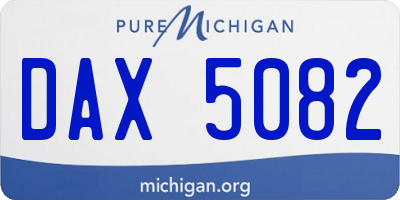 MI license plate DAX5082