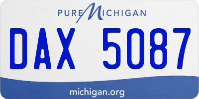 MI license plate DAX5087
