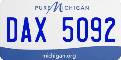 MI license plate DAX5092