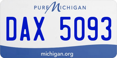 MI license plate DAX5093