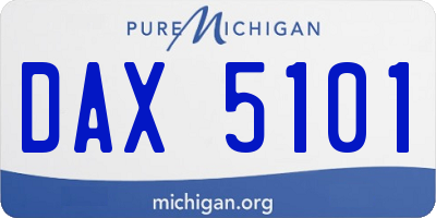 MI license plate DAX5101