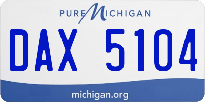 MI license plate DAX5104