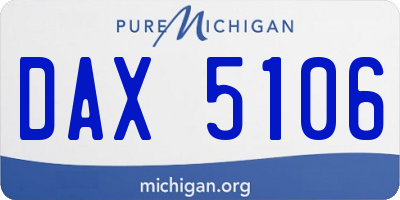MI license plate DAX5106