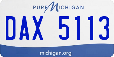 MI license plate DAX5113