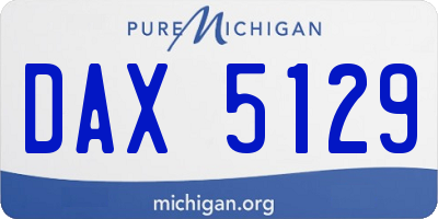 MI license plate DAX5129