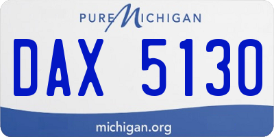 MI license plate DAX5130