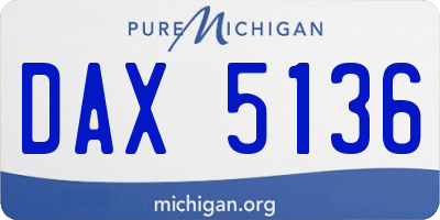 MI license plate DAX5136