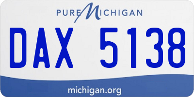 MI license plate DAX5138