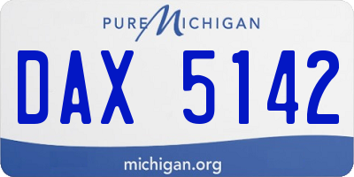 MI license plate DAX5142