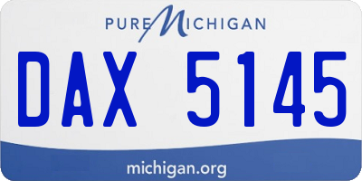 MI license plate DAX5145