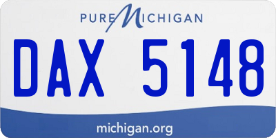 MI license plate DAX5148
