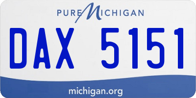 MI license plate DAX5151