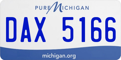 MI license plate DAX5166
