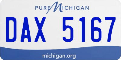 MI license plate DAX5167