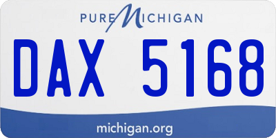 MI license plate DAX5168