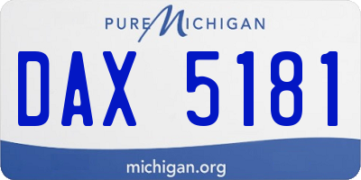 MI license plate DAX5181
