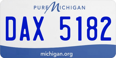 MI license plate DAX5182