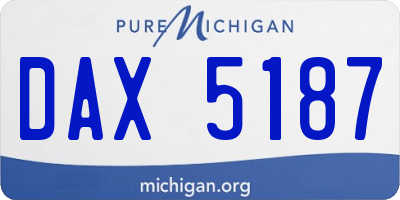 MI license plate DAX5187