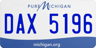MI license plate DAX5196