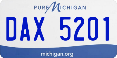 MI license plate DAX5201