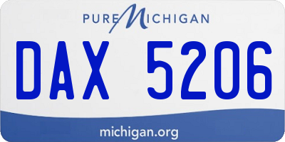 MI license plate DAX5206