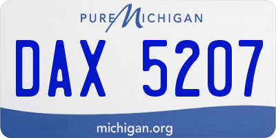 MI license plate DAX5207