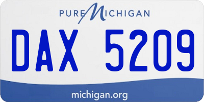 MI license plate DAX5209