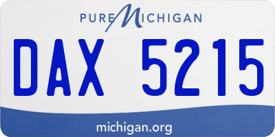 MI license plate DAX5215