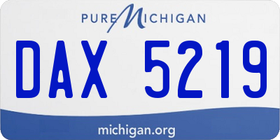 MI license plate DAX5219